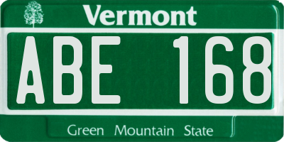 VT license plate ABE168