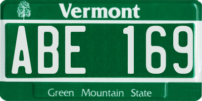 VT license plate ABE169