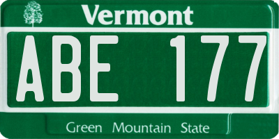 VT license plate ABE177