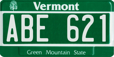 VT license plate ABE621