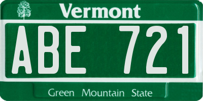 VT license plate ABE721