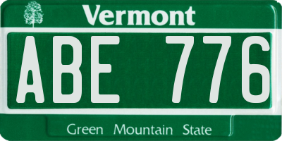 VT license plate ABE776