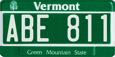 VT license plate ABE811