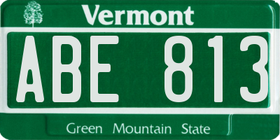 VT license plate ABE813