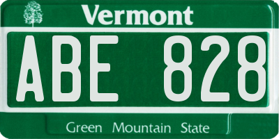 VT license plate ABE828