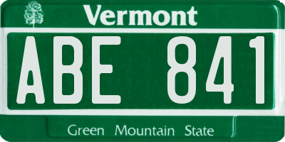 VT license plate ABE841