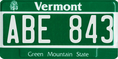 VT license plate ABE843