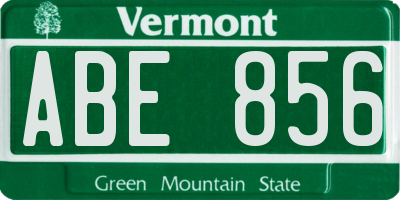 VT license plate ABE856