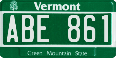 VT license plate ABE861