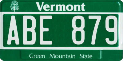 VT license plate ABE879