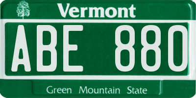 VT license plate ABE880