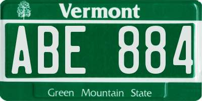 VT license plate ABE884