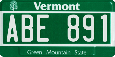 VT license plate ABE891