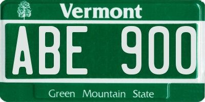 VT license plate ABE900