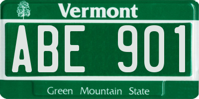 VT license plate ABE901