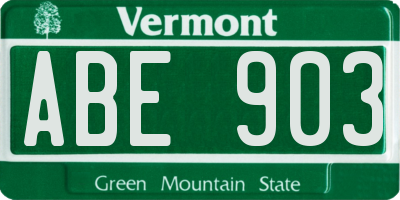 VT license plate ABE903