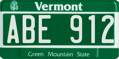 VT license plate ABE912