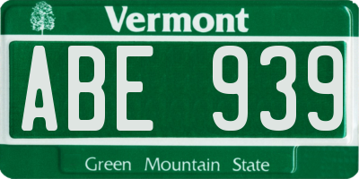 VT license plate ABE939