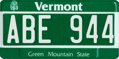 VT license plate ABE944