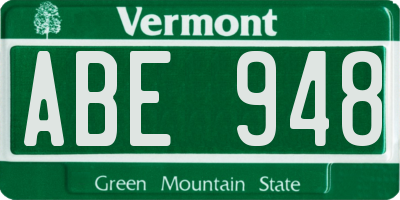 VT license plate ABE948