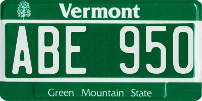 VT license plate ABE950