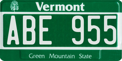 VT license plate ABE955