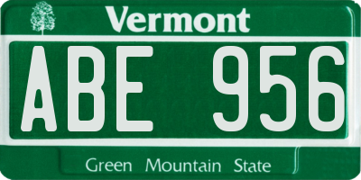 VT license plate ABE956