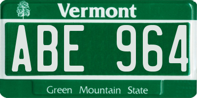 VT license plate ABE964