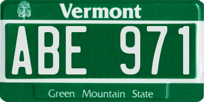 VT license plate ABE971