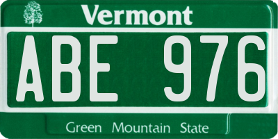 VT license plate ABE976