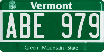 VT license plate ABE979