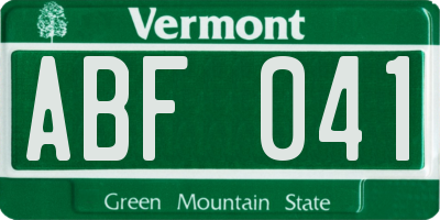 VT license plate ABF041