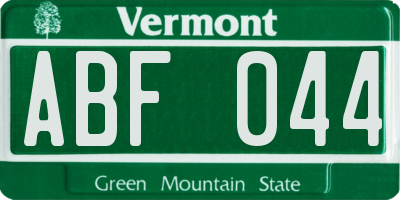 VT license plate ABF044