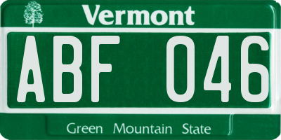 VT license plate ABF046