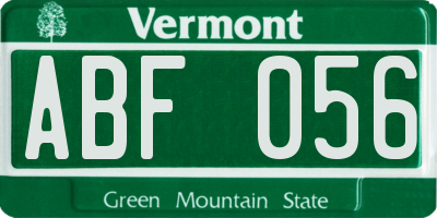 VT license plate ABF056