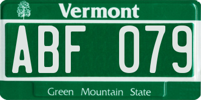 VT license plate ABF079