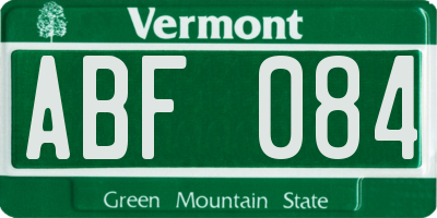 VT license plate ABF084