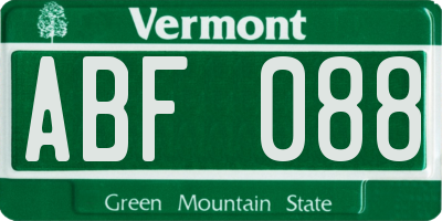 VT license plate ABF088