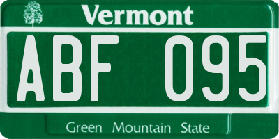 VT license plate ABF095