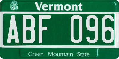 VT license plate ABF096