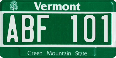 VT license plate ABF101