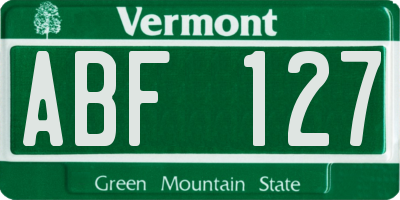 VT license plate ABF127