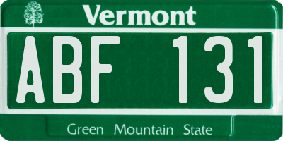 VT license plate ABF131