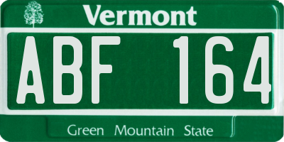 VT license plate ABF164