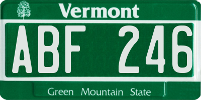 VT license plate ABF246