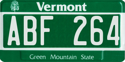 VT license plate ABF264