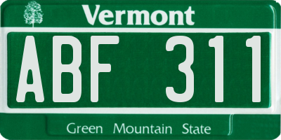 VT license plate ABF311