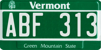 VT license plate ABF313