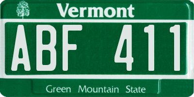 VT license plate ABF411
