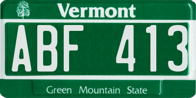 VT license plate ABF413